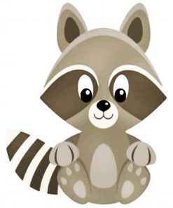 Cute Raccoon paint by numbers