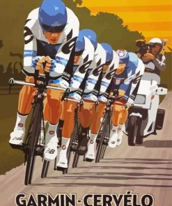 Cycling Competition Illustration paint by numbers