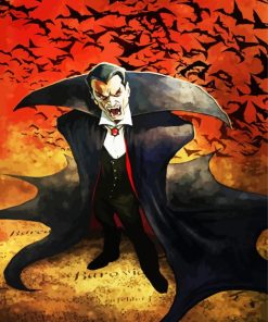 Dracula Man With Bats paint by numbers