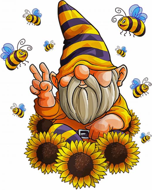 Dwarf And Bees paint by numbers