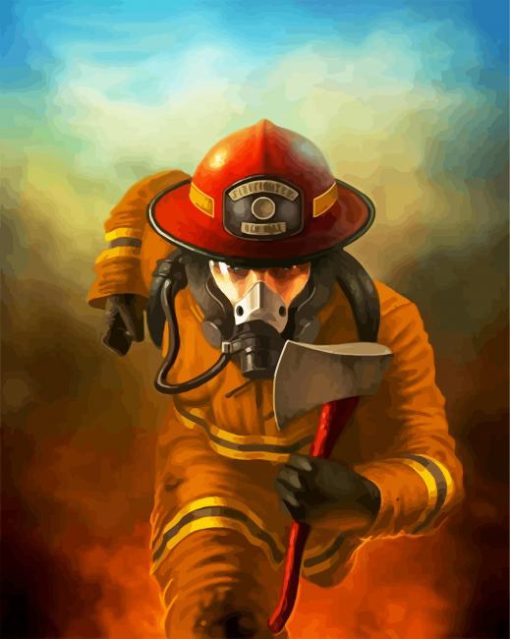 Firefighter Man paint by numbers