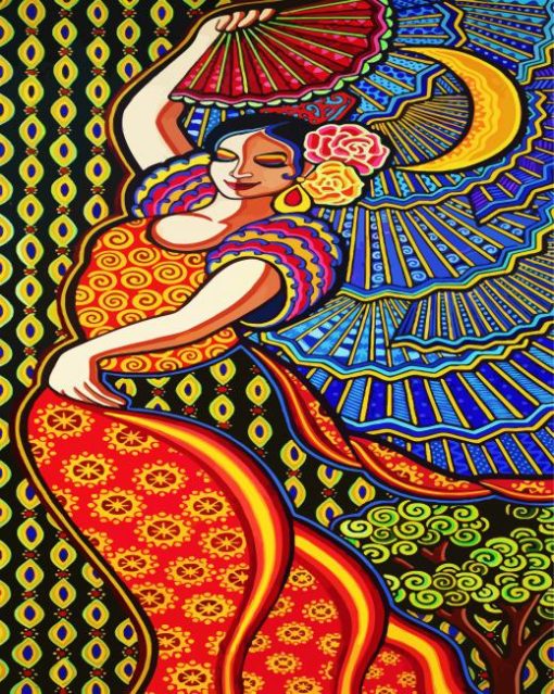 Flamenco Catrina paint by numbers