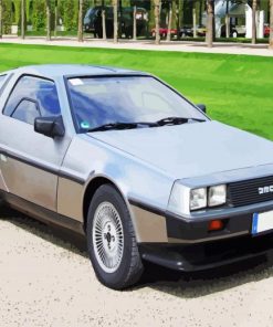 Grey Delorean Car paint by numbers