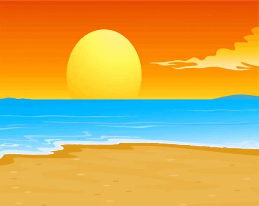 Horizon Beach Seascape paint by numbers