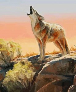 Howling Coyote paint by numbers