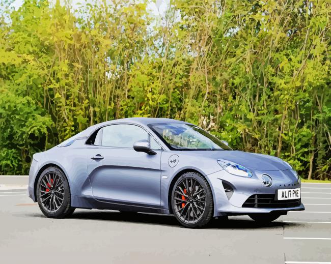 Grey Mustang Coupe paint by numbers