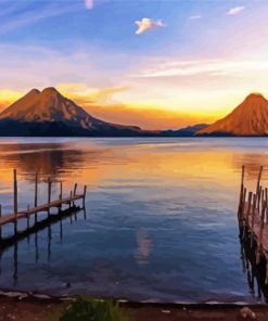 Beautiful Lake Atitlán paint by numbers