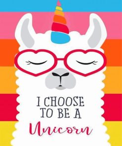 Llama Unicorn With Glasses paint by numbers