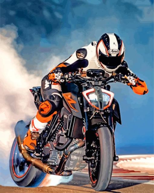 Motocross Riding A KTM Duke paint by numbers