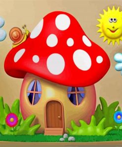 Mushroom House paint by numbers