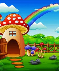 Mushroom House paint by numbers