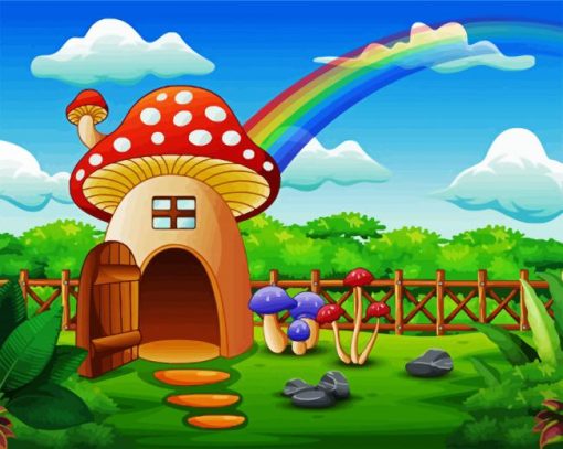 Mushroom House paint by numbers