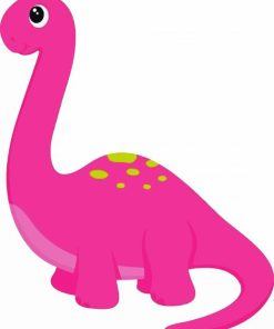 Pink Brontosaurus paint by numbers