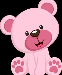 Pink Teddy Bear paint by numbers