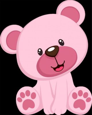 Pink Teddy Bear paint by numbers