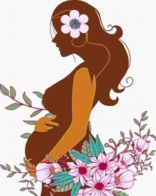 Pregnant Lady And Flowers paint by numbers