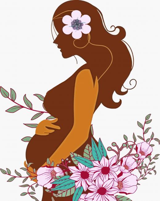 Pregnant Lady And Flowers paint by numbers