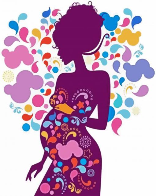 Colorful Pregnant Woman paint by numbers