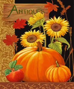 Pumpkins And Sunflowers paint by numbers