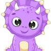 Purple Cute Dinosaur paint by numbers