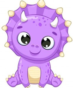 Purple Cute Dinosaur paint by numbers