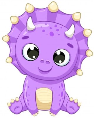 Purple Cute Dinosaur paint by numbers