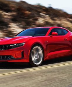 Red Chevrolet Camaro paint by numbers