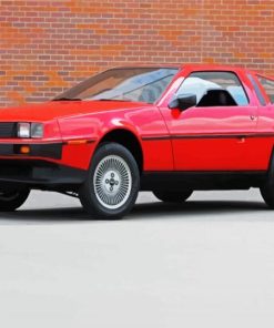 Red Delorean Car paint by numbers