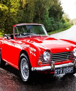 Red Classic Triumph Car paint by numbers