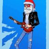 Skinny Santa Playing Ukulele paint by numbers