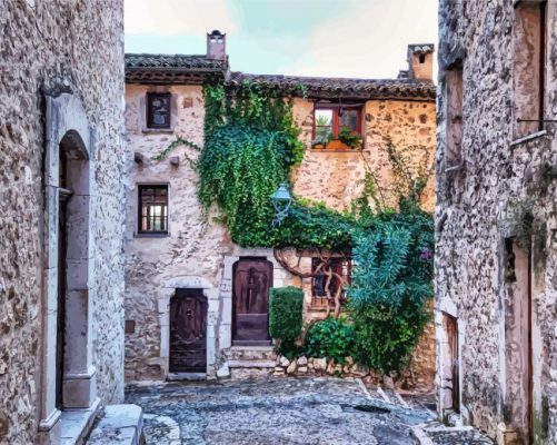 Saint Paul De Vence Streets paint by numbers