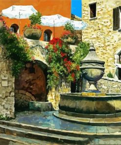 Saint Paul De Vence Fountain paint by numbers