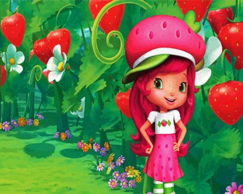 Strawberry Shortcake Cartoon paint by numbers