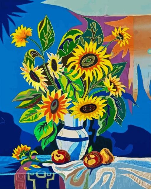 Sunflowers In Vase paint by numbers