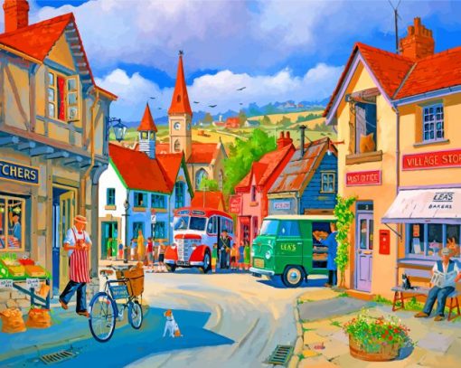 The Happy Village paint by numbers