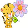 Tiger And Flower paint by numbers