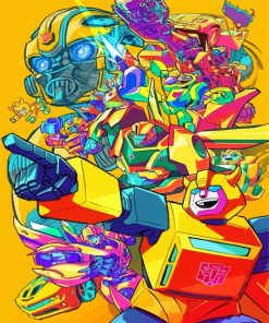 Colorful Transformers paint by numbers