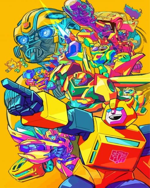 Colorful Transformers paint by numbers