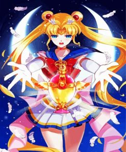 Powerful Usagi Tsukino paint by numbers