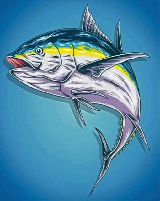 Tuna Fish Illustration paint by numbers