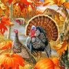 Turkey Birds And Pumpkins paint by numbers