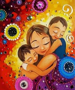 Twins With Their Mother paint by numbers