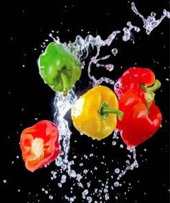 Vegetables Splash Water paint by numbers