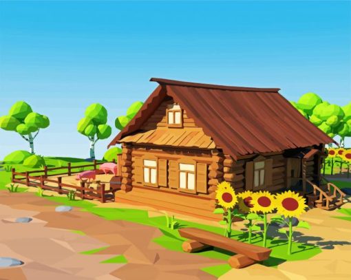 Village House paint by numbers