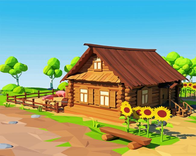 Village House paint by numbers