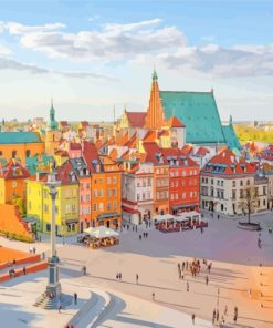 Warsaw Town Buildings paint by numbers