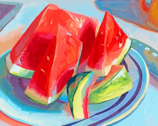 Watermelons Slices paint by numbers