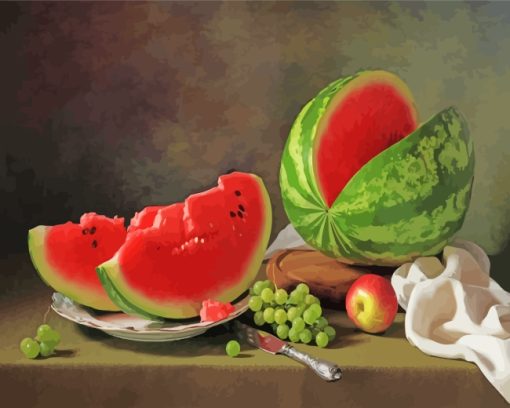 Watermelon Still Life paint by numbers