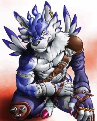 Weregarurumon Anime paint by numbers