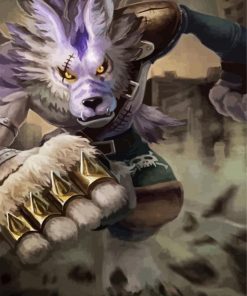 Weregarurumon Character paint by numbers